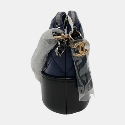 CHANEL GABRIELLE Mini Blue Calfskin Quilted Pattern Gabby Bag Crossbody Shoulder Bag Sling Bag Gold Silver Ruthenium Hardware 25 Clasp Removable Strap-(SKU)-952635545