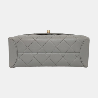 CHANEL TRENDY CC Grey Calfskin Quilted Crossbody Single Shoulder Bag with Gold Hardware, 28 Clasp-(SKU)-952289856