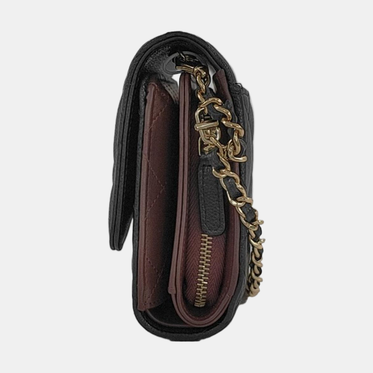 CHANEL CLASSIC FLAP Black Calfskin Quilted Cannage Shoulder Bag Gold Hardware Removable Strap-(SKU)-952640054