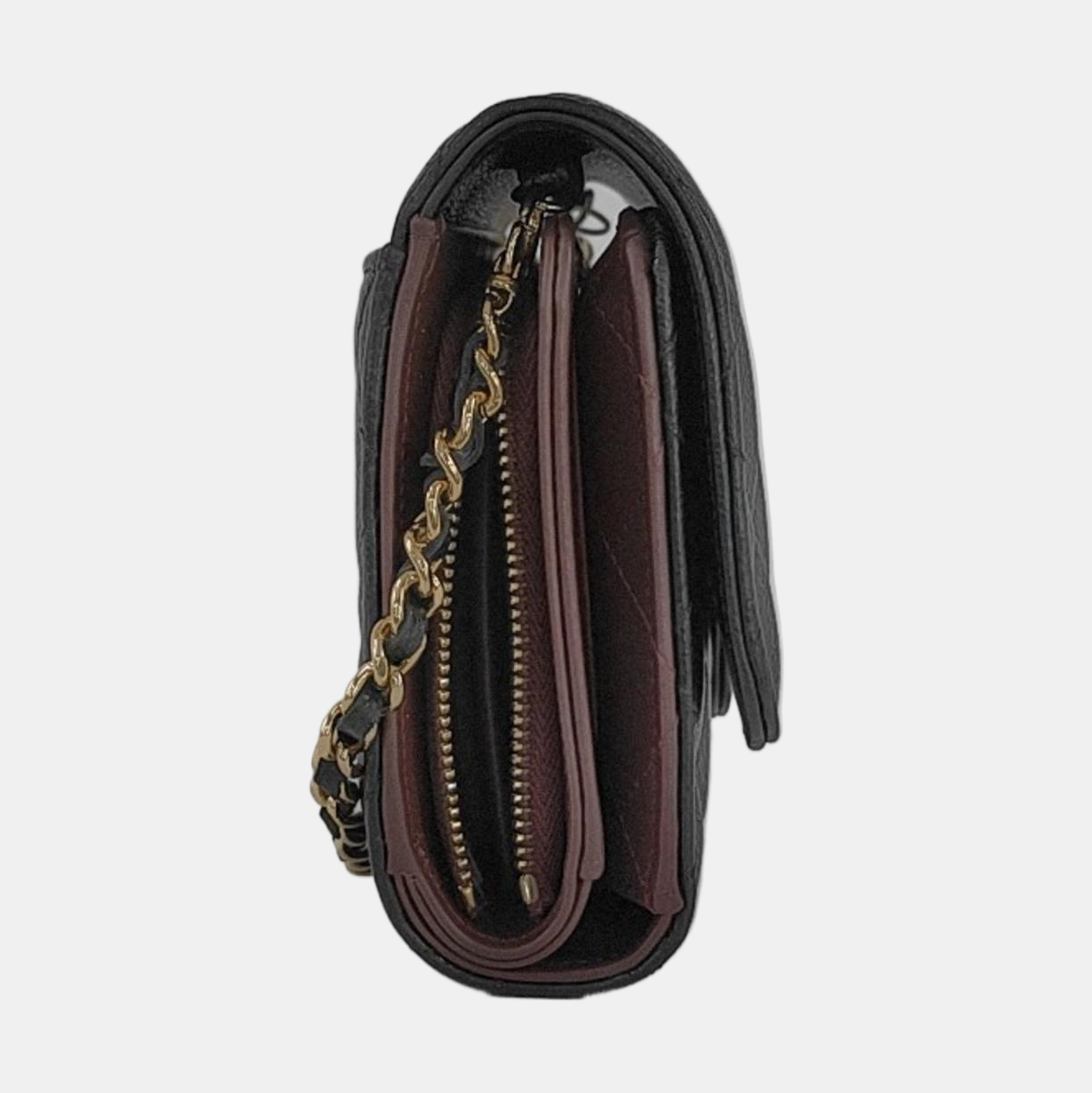 CHANEL CLASSIC FLAP Black Calfskin Quilted Cannage Shoulder Bag Gold Hardware Removable Strap-(SKU)-952640054