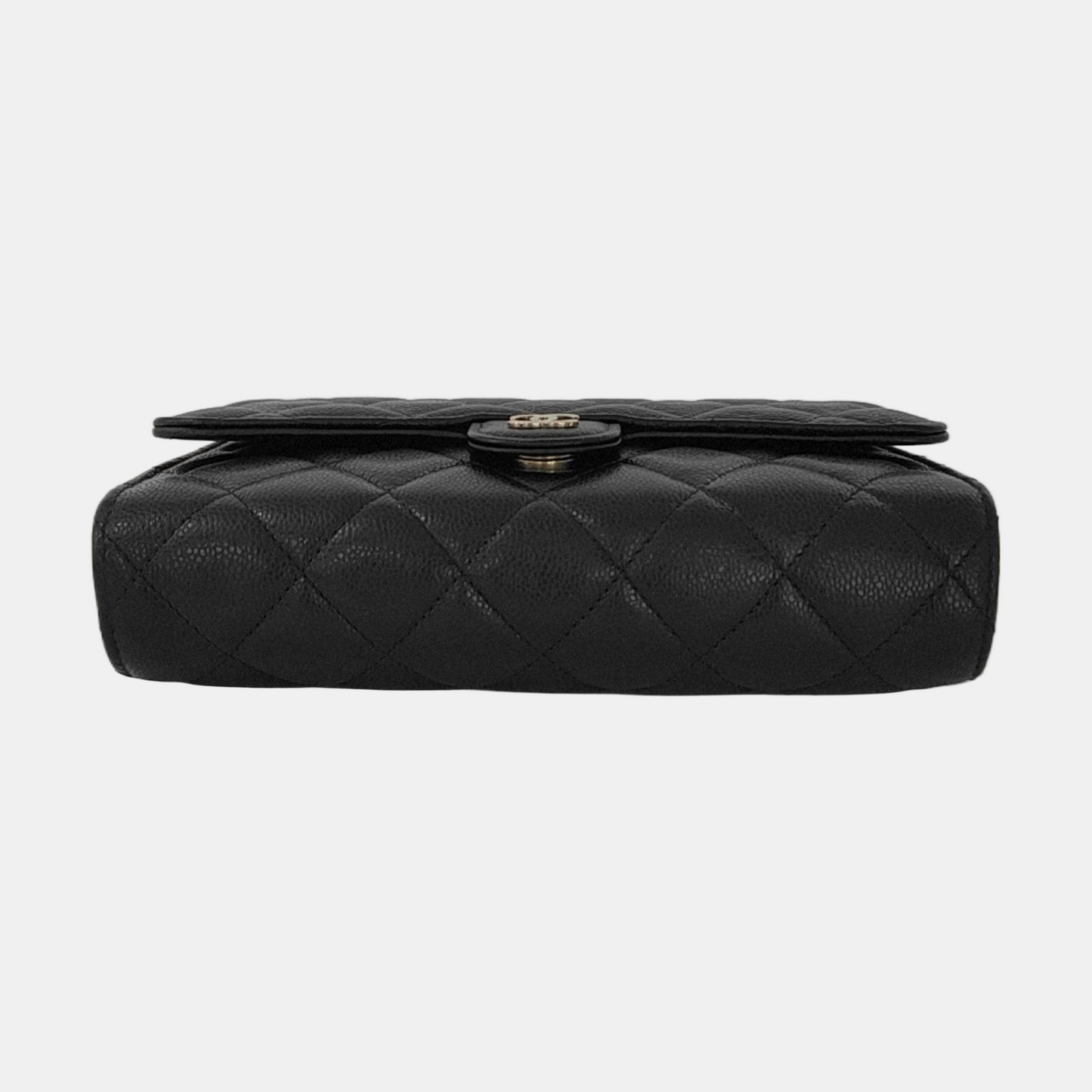 CHANEL CLASSIC FLAP Black Calfskin Quilted Cannage Shoulder Bag Gold Hardware Removable Strap-(SKU)-952640054