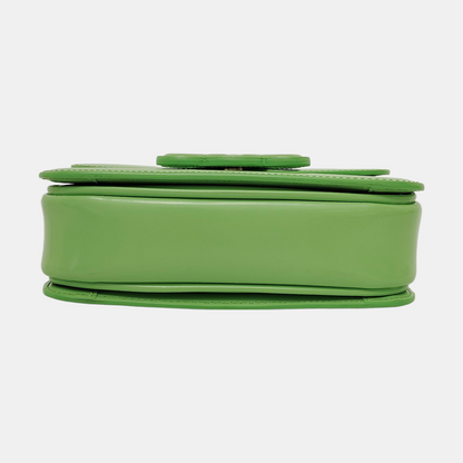 CELINE TRIOMPHE Small Green Calfskin Quilted Crossbody Shoulder Bag Golden Hardware-(SKU)-952956931