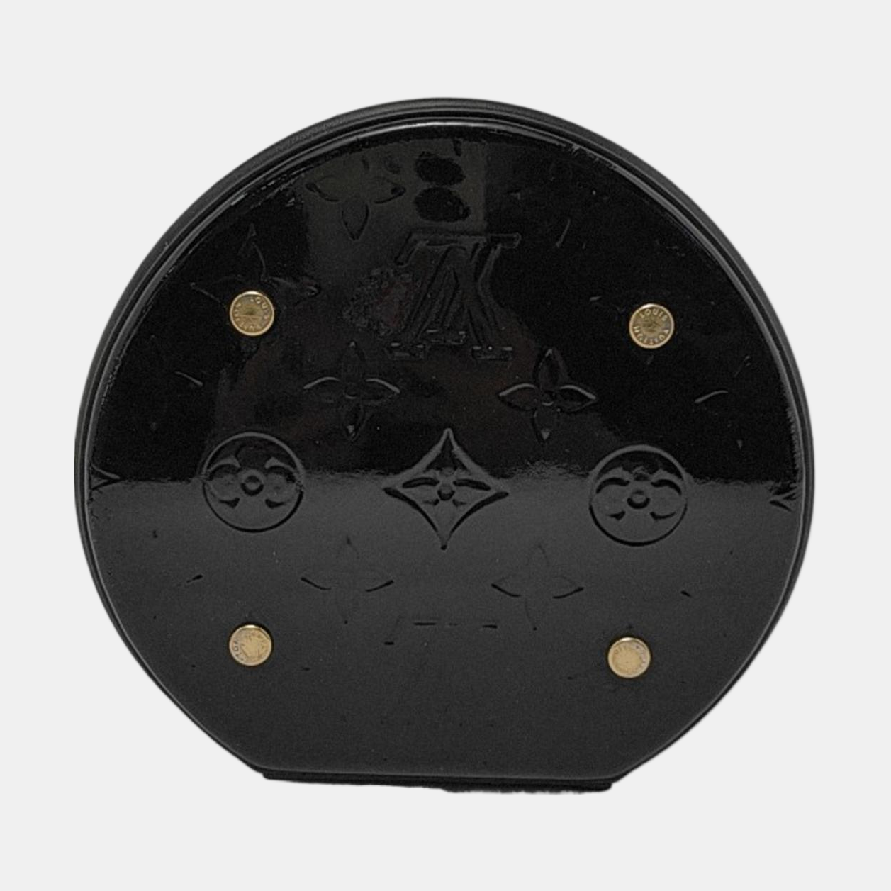 LOUIS VUITTON CANNES Black Patent Leather Embossed Money Bucket Crossbody Shoulder Bag Tote Bag Gold Hardware Removable Strap-(SKU)-952976210