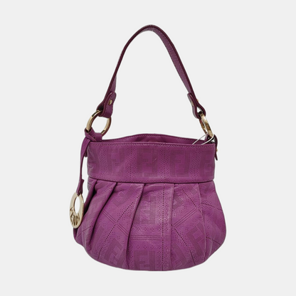 FENDI 紫色牛皮双FHandheld包Shoulder Bag Golden hardware-(SKU)-952659063