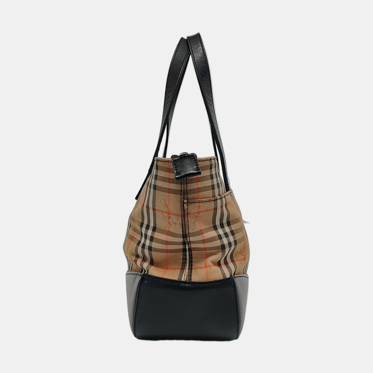 BURBERRY HaymarketBrown Canvas Warhorse Plaid Tote Bag-(SKU)-952477003