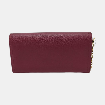 BURBERRY Henley Burgundy Cowhide Embossed Crossbody Shoulder Bag Golden hardware Removable shoulder strap-(SKU)-952775752