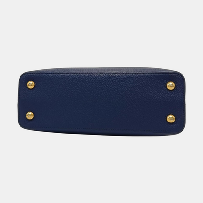 LOUIS VUITTON CAPUCINES Medium Deep Blue Leather Shoulder Bag Gold Hardware Removable Strap-(SKU)-952835158