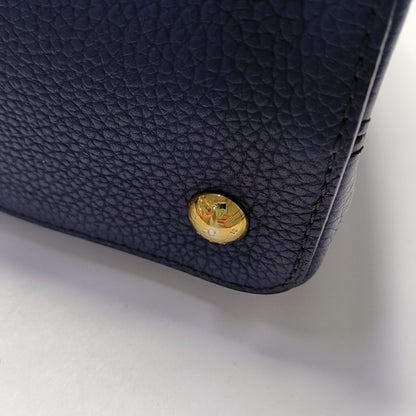 LOUIS VUITTON CAPUCINES Medium Deep Blue Leather Shoulder Bag Gold Hardware Removable Strap-(SKU)-952835158