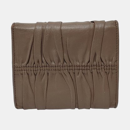 PRADA Diagramme Taupe Cowhide Wallet Golden hardware-(SKU)-953038830
