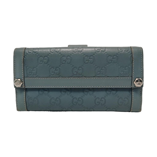 GUCCI Green Calfskin Monogram Embossed Wallet Golden hardware-(SKU)-953039436