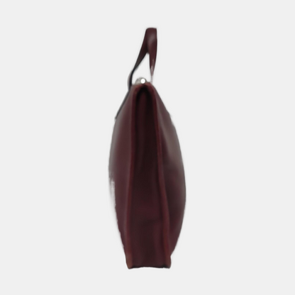 LOEWE Toledo Burgundy Cowhide Tote Handbag Silver Hardware-(SKU)-952969299
