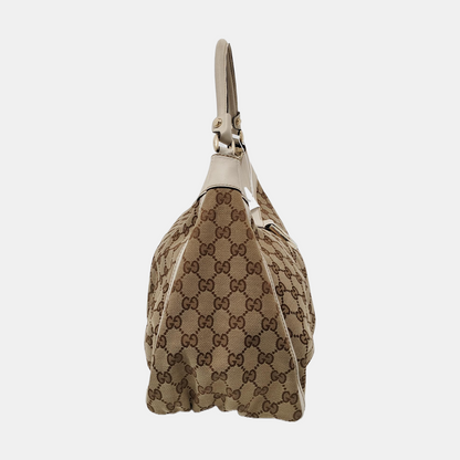 GUCCI D-Ring Large size Brown Canvas Monogram Handbag Single Shoulder Bag Golden hardware-(SKU)-953121476