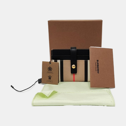 BURBERRY Folding Card Yellow Coated Canvas Wallet Golden hardware-(SKU)-953081006