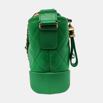 CHANEL GABRIELLE Small Green Calfskin Quilted Crossbody Shoulder Bag Detachable Strap-(SKU)-953383419