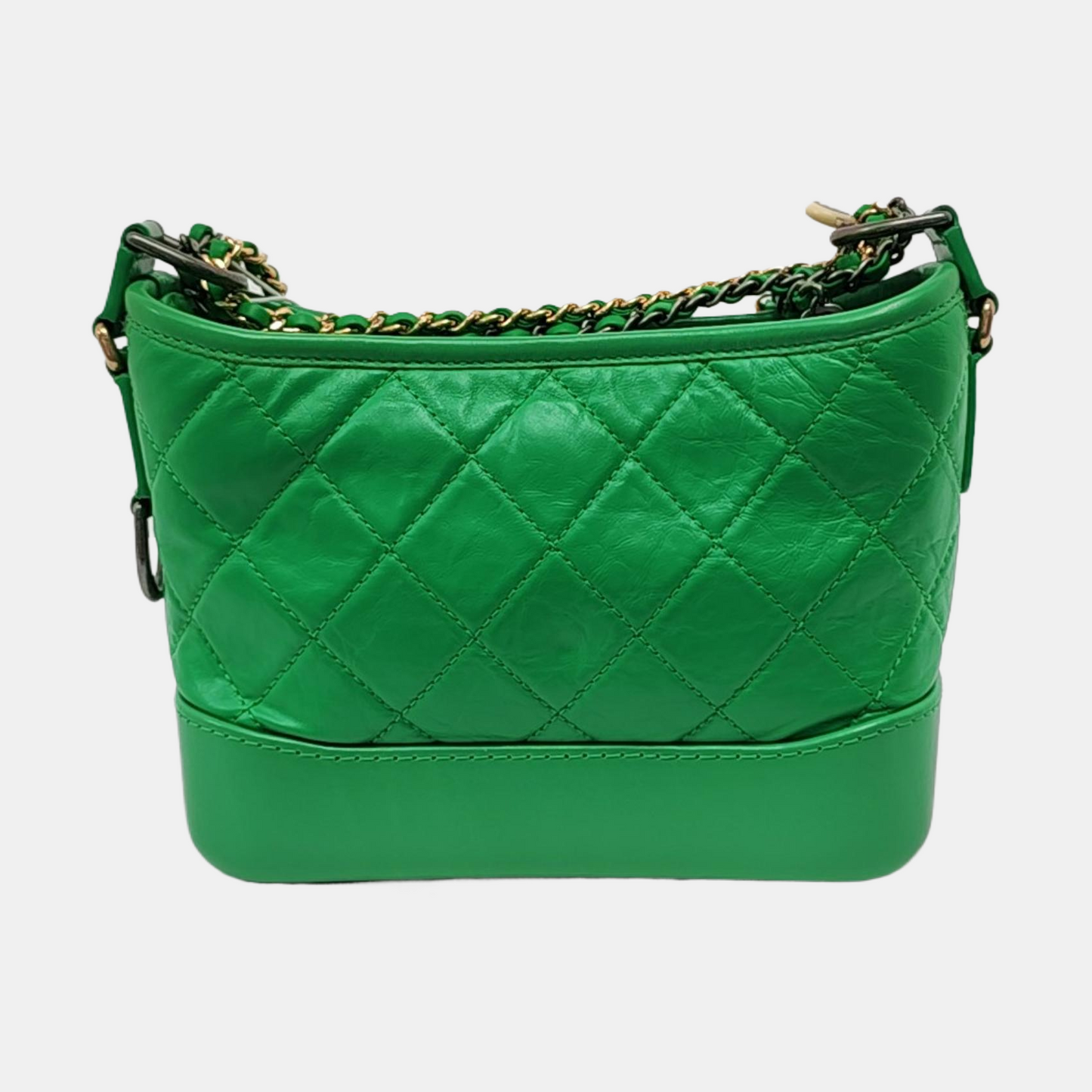 CHANEL GABRIELLE Small Green Calfskin Quilted Crossbody Shoulder Bag Detachable Strap-(SKU)-953383419