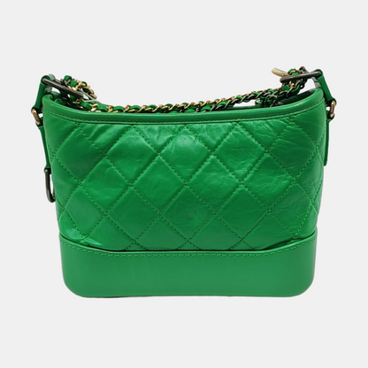 CHANEL GABRIELLE Small Green Calfskin Quilted Crossbody Shoulder Bag Detachable Strap-(SKU)-953383419