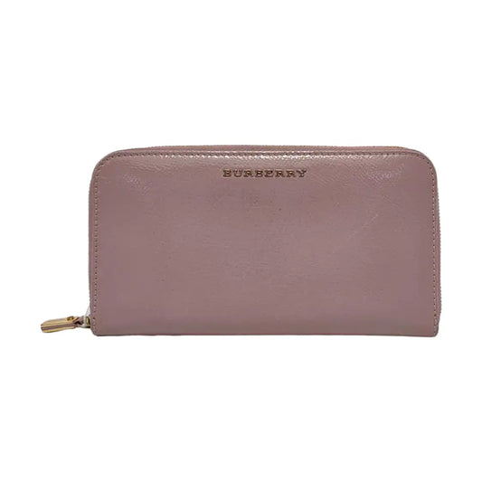 BURBERRY Light Pink Calf Leather Wallet Golden hardware-(SKU)-953079132