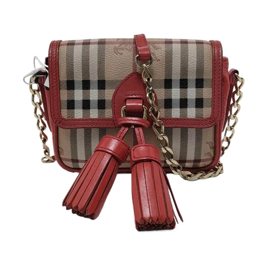 BURBERRY Maydown Khaki Coated Canvas Warhorse Plaid Crossbody Shoulder Bag Golden hardware-(SKU)-940909865