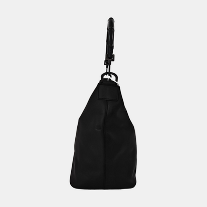 GUCCI Bamboo 1947 Black Cowhide Bamboo Handle Handbag Single Shoulder Bag Ruthenium color hardware Removable shoulder strap-(SKU)-953171646