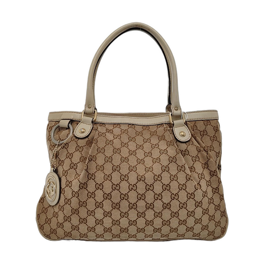 GUCCI Sukey Brown Canvas Monogram Handbag Single Shoulder Bag Golden hardware-(SKU)-953204844