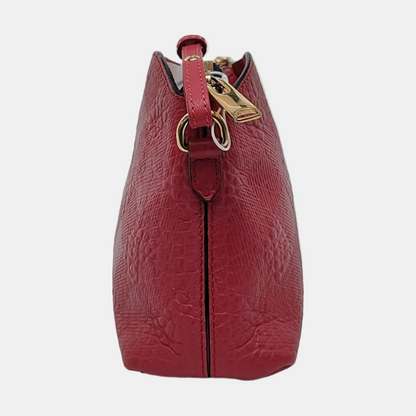 BURBERRY Mildenhall Fuchsia Pink Leather Crossbody Shoulder Bag Golden hardware Removable shoulder strap-(SKU)-953552292