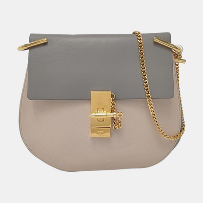 Chloé Drew Medium size Color block cowhide shoulder bag crossbody bag Golden hardware-(SKU)-953363295