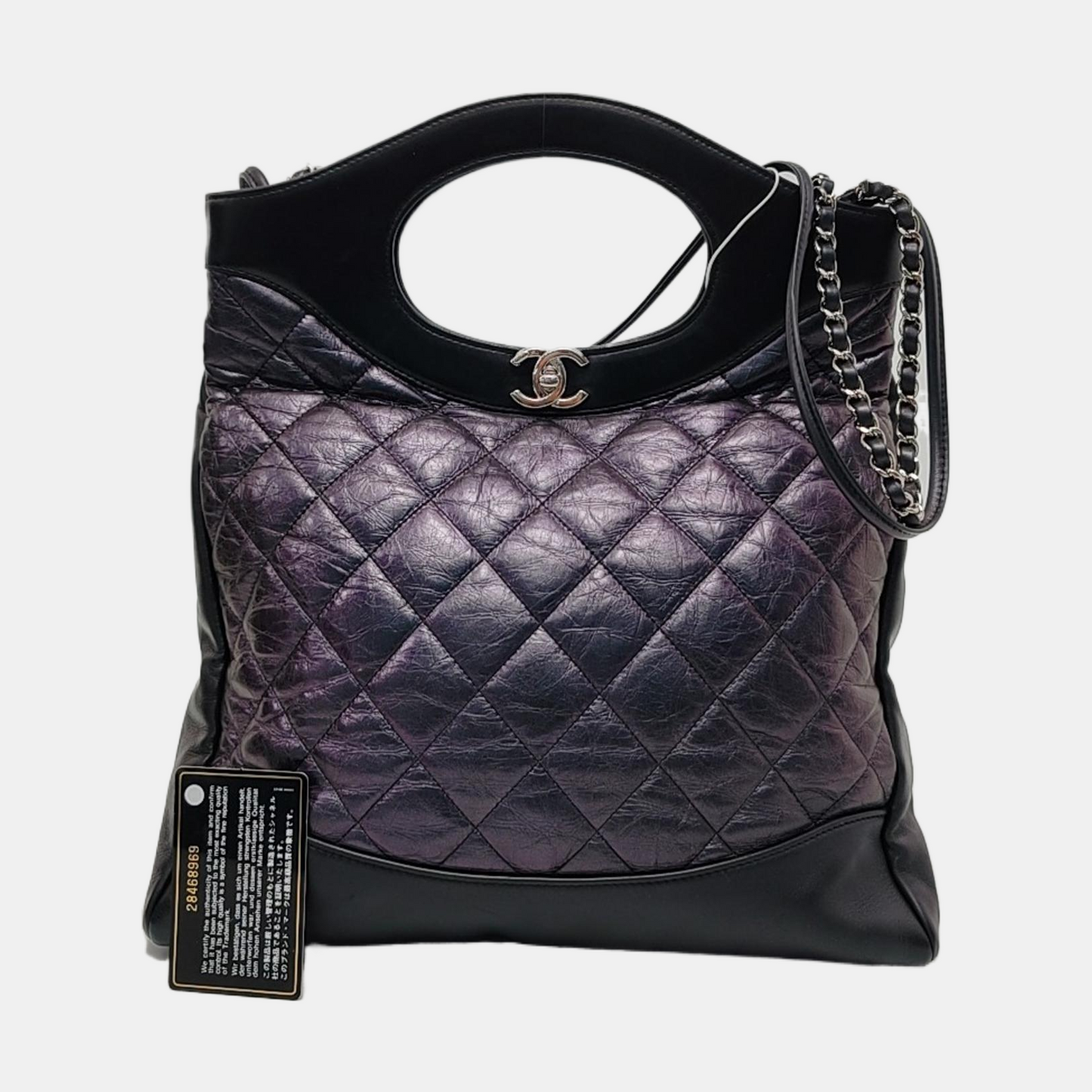 CHANEL CHANEL 31 Small Size Laser Cut Calfskin Quilted Crossbody Shoulder Bag with Silver and Palladium Hardware, 28 openings-(SKU)-953385653