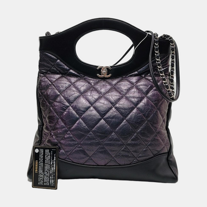 CHANEL CHANEL 31 Small Size Laser Cut Calfskin Quilted Crossbody Shoulder Bag with Silver and Palladium Hardware, 28 openings-(SKU)-953385653