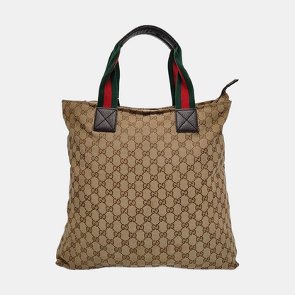 GUCCI Diaper  Brown Canvas Monogram Handbag Single Shoulder Bag Silver Hardware-(SKU)-953375833