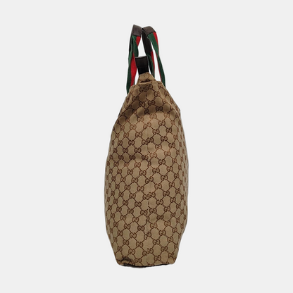 GUCCI Diaper  Brown Canvas Monogram Handbag Single Shoulder Bag Silver Hardware-(SKU)-953375833