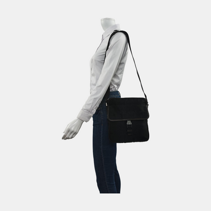 PRADA Black fabric crossbody bag shoulder bag Silver Hardware-(SKU)-953382734