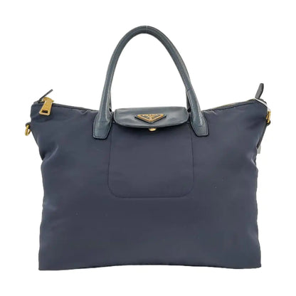 PRADA Tote bag Navy Nylon Logo Crossbody Bag Handbag Single Shoulder Bag Golden hardware-(SKU)-953507346