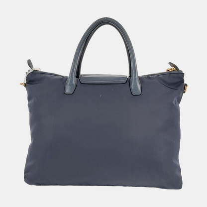 PRADA Tote bag Navy Nylon Logo Crossbody Bag Handbag Single Shoulder Bag Golden hardware-(SKU)-953507346