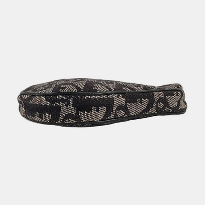 DIOR Saddle Grey Canvas Monogram Mini Coin Purse Ruthenium color hardware-(SKU)-953489833