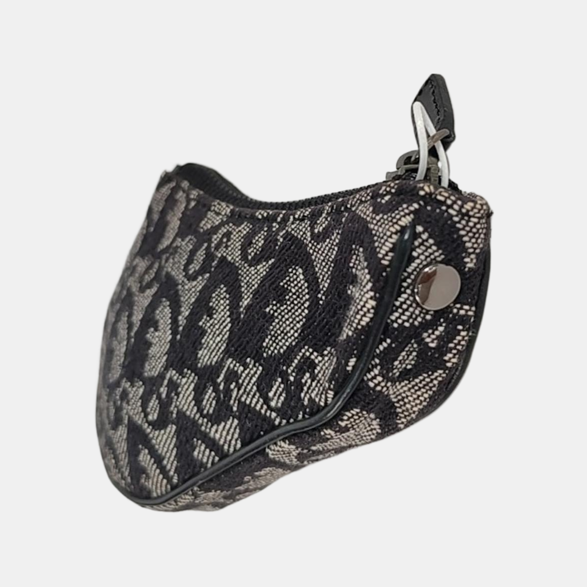 DIOR Saddle Grey Canvas Monogram Mini Coin Purse Ruthenium color hardware-(SKU)-953489833