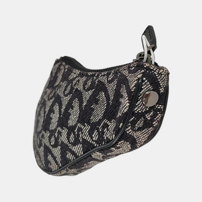 DIOR Saddle Grey Canvas Monogram Mini Coin Purse Ruthenium color hardware-(SKU)-953489833