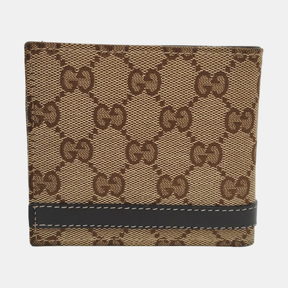 GUCCI Brown Canvas Monogrammed Wallet Golden hardware-(SKU)-953543328