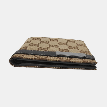 GUCCI Brown Canvas Monogrammed Wallet Golden hardware-(SKU)-953543328