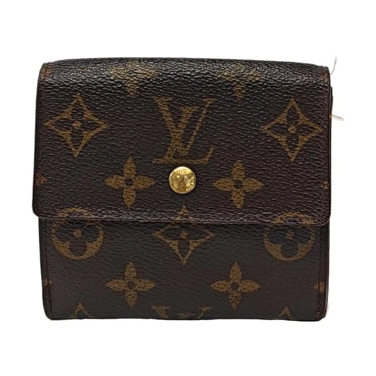 LOUIS VUITTON ELISE Brown coated canvas vintage wallet Golden hardware Vintage model-(SKU)-953704307
