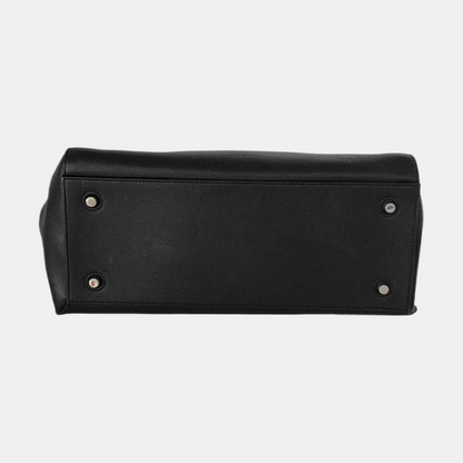 CELINE EDGE Black cowhide tote bag Silver Hardware-(SKU)-952921154