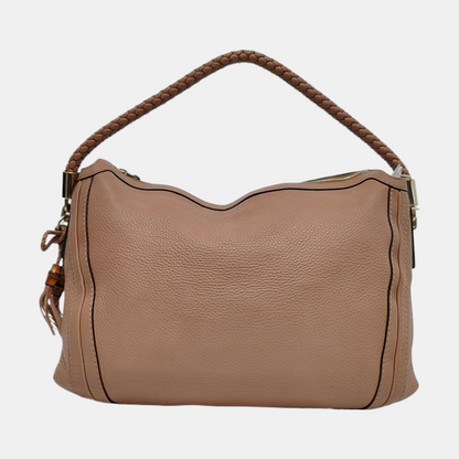 GUCCI Bella Brown Cow Leather Bamboo Tassel Single Shoulder Bag Golden hardware-(SKU)-953466112