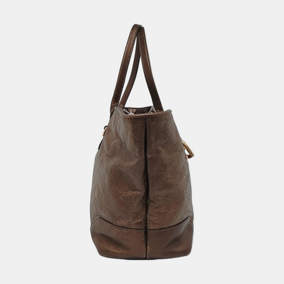 GUCCI Heart Bit Brown cowhide monogram textured handbag, crossbody bag Golden hardware-(SKU)-953515962