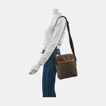 LOUIS VUITTON CITADIN Elephant Grey Fabric Crossbody Bag, Shoulder Bag Silver Hardware-(SKU)-953464074