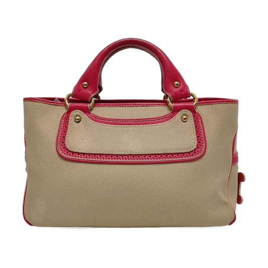 CELINE Tote bag Beige Canvas Handbag Golden hardware-(SKU)-953944055