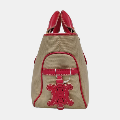 CELINE Tote bag Beige Canvas Handbag Golden hardware-(SKU)-953944055
