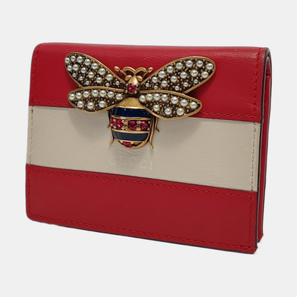 GUCCI Queen Margaret Red Cowhide Bee Wallet Golden hardware-(SKU)-953738201