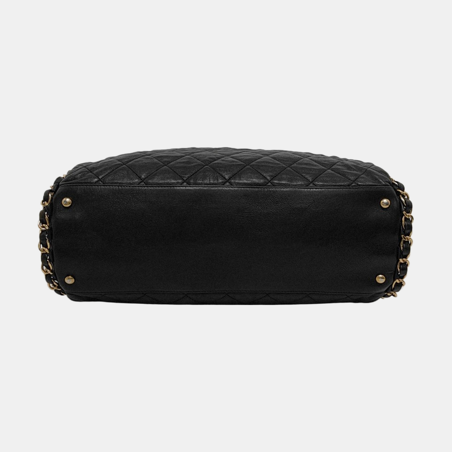 CHANEL CHAIN ME Black Pebbled Leather Quilted Crossbody Shoulder Bag with Gold Hardware, 14 openings-(SKU)-953577261