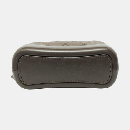 CHANEL GABRIELLE Small Brown Calfskin Quilted Grained Crossbody Bag Shoulder Bag Gold Silver Rhodium Hardware 26 Clasp Removable Strap-(SKU)-953980121