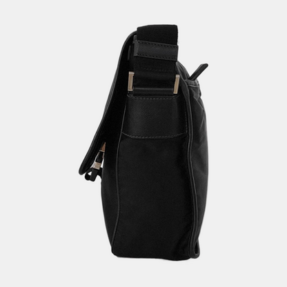 PRADA Black Nylon Crossbody Bag Single Shoulder Bag Silver Hardware-(SKU)-953408479