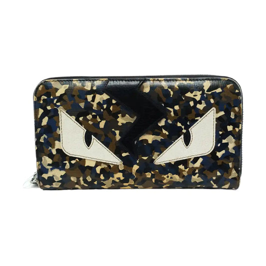 FENDI Monster Multicolor leather small monster wallet Silver Hardware-(SKU)-954001387